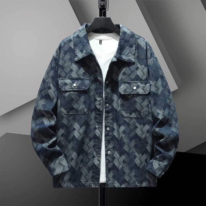 Men's Shirt Jacket with Snap Button Closure and Chest Pockets - Image 6