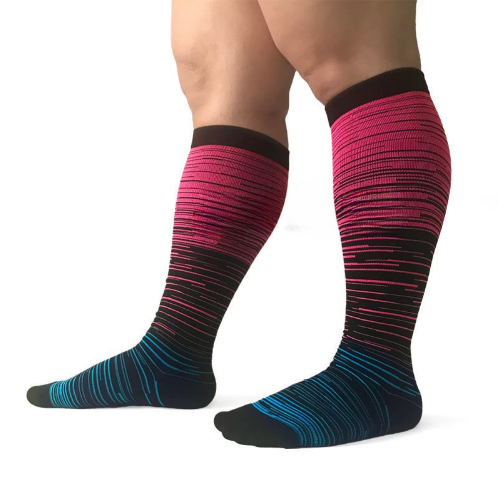 Men's Wide Calf Compression Socks for Blood Circulation with Graduated Knee High Support - Image 1
