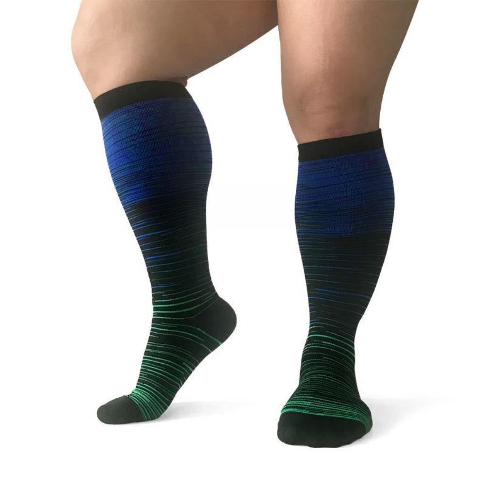 Men's Wide Calf Compression Socks for Blood Circulation with Graduated Knee High Support - Image 3