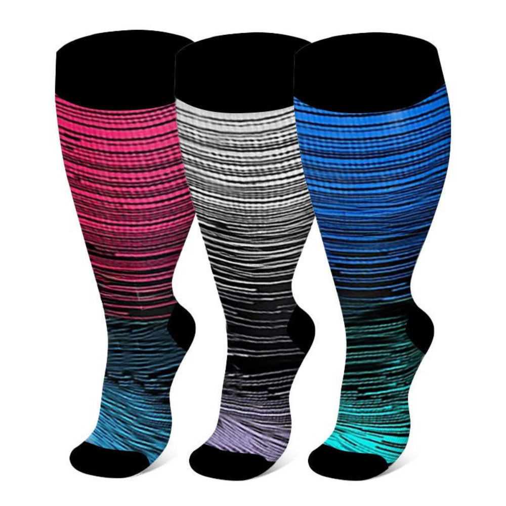 Men's Wide Calf Compression Socks for Blood Circulation with Graduated Knee High Support - Image 4