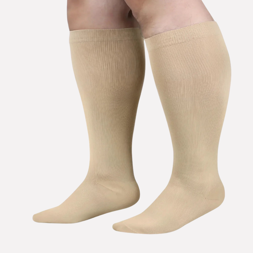Men's Wide Calf Compression Socks Knee High with Graduated Support and Ribbed Knit - Image 2