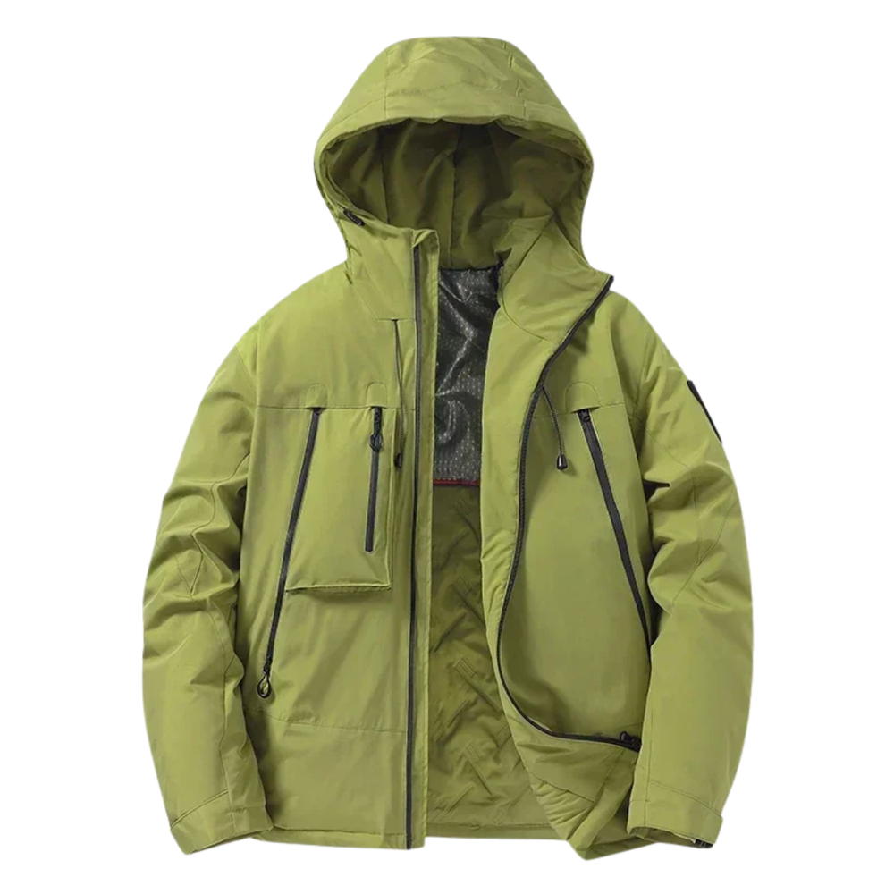 Men's Winter Hooded Puffer Jacket with Thermal Reflective Lining and Ski Performance - Image 1