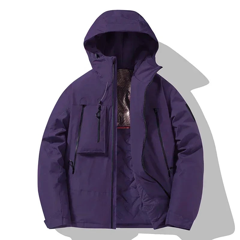 Men's Winter Hooded Puffer Jacket with Thermal Reflective Lining and Ski Performance - Image 3