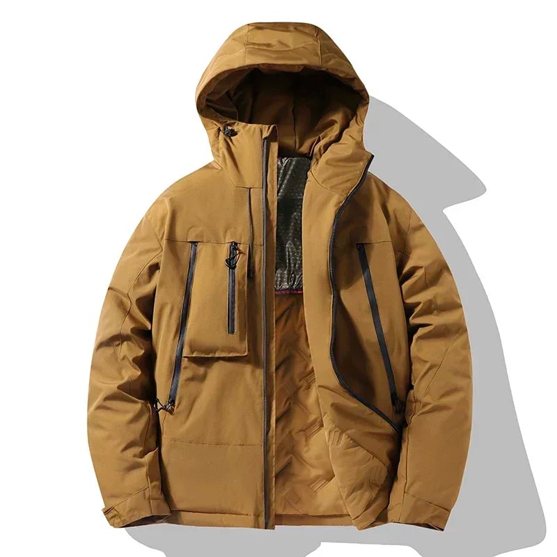 Men's Winter Hooded Puffer Jacket with Thermal Reflective Lining and Ski Performance - Image 5