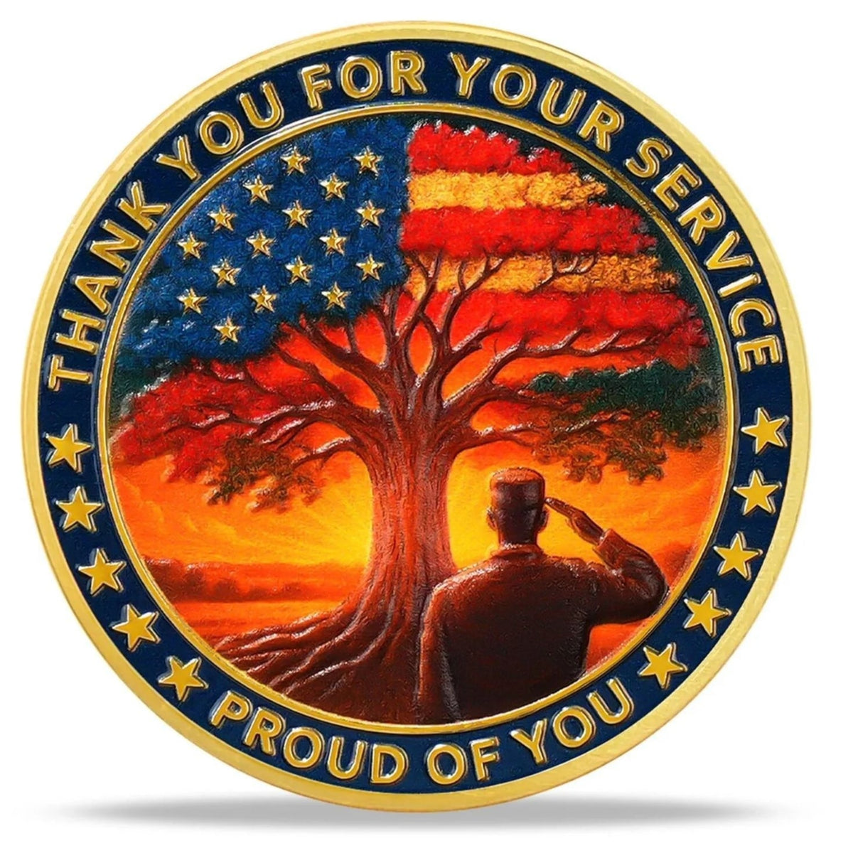 Military Challenge Coin with Patriotic Eagle and Veteran Commemorative Design - Image 3