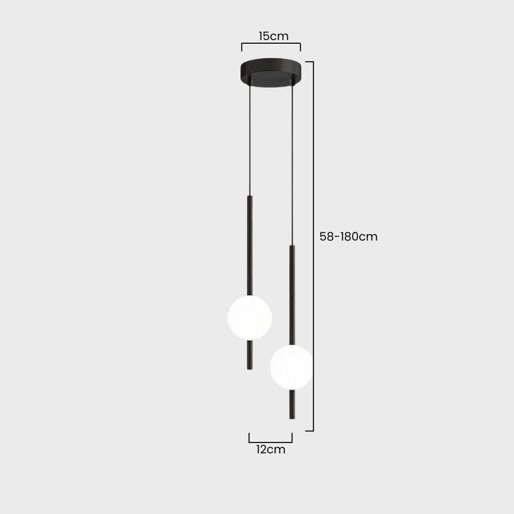Minimalist Globe Pendant Light with Frosted Glass and Adjustable Suspension - Image 14