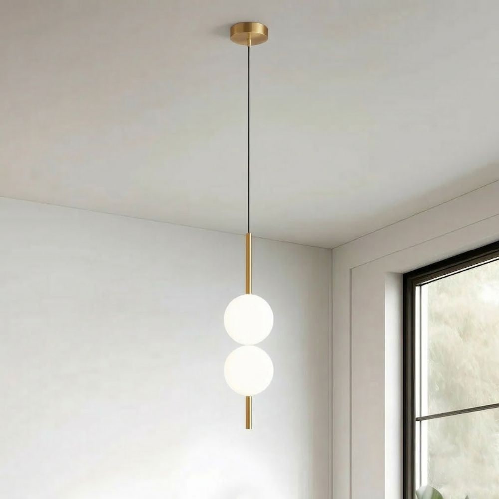 Minimalist Globe Pendant Light with Frosted Glass and Adjustable Suspension - Image 22