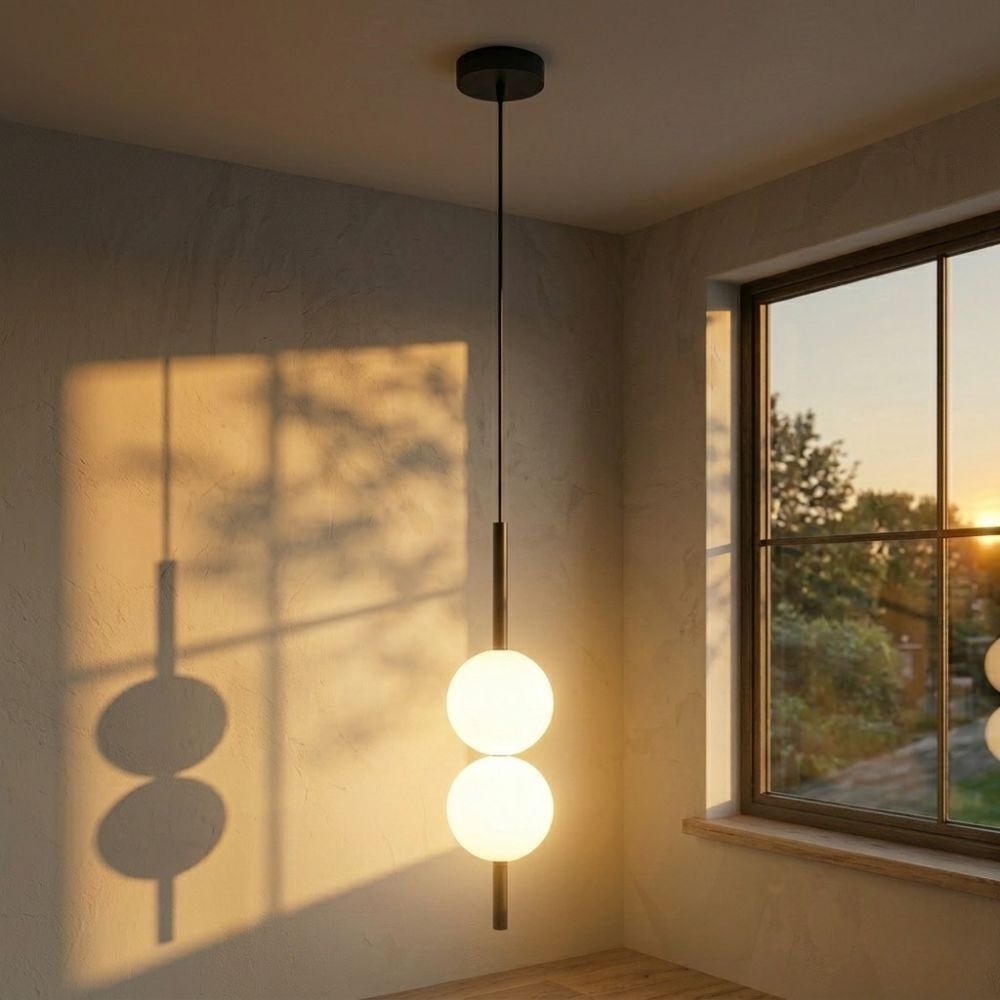 Minimalist Globe Pendant Light with Frosted Glass and Adjustable Suspension - Image 28