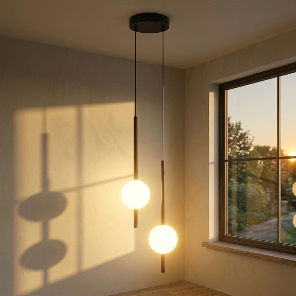 Minimalist Globe Pendant Light with Frosted Glass and Adjustable Suspension - Image 29