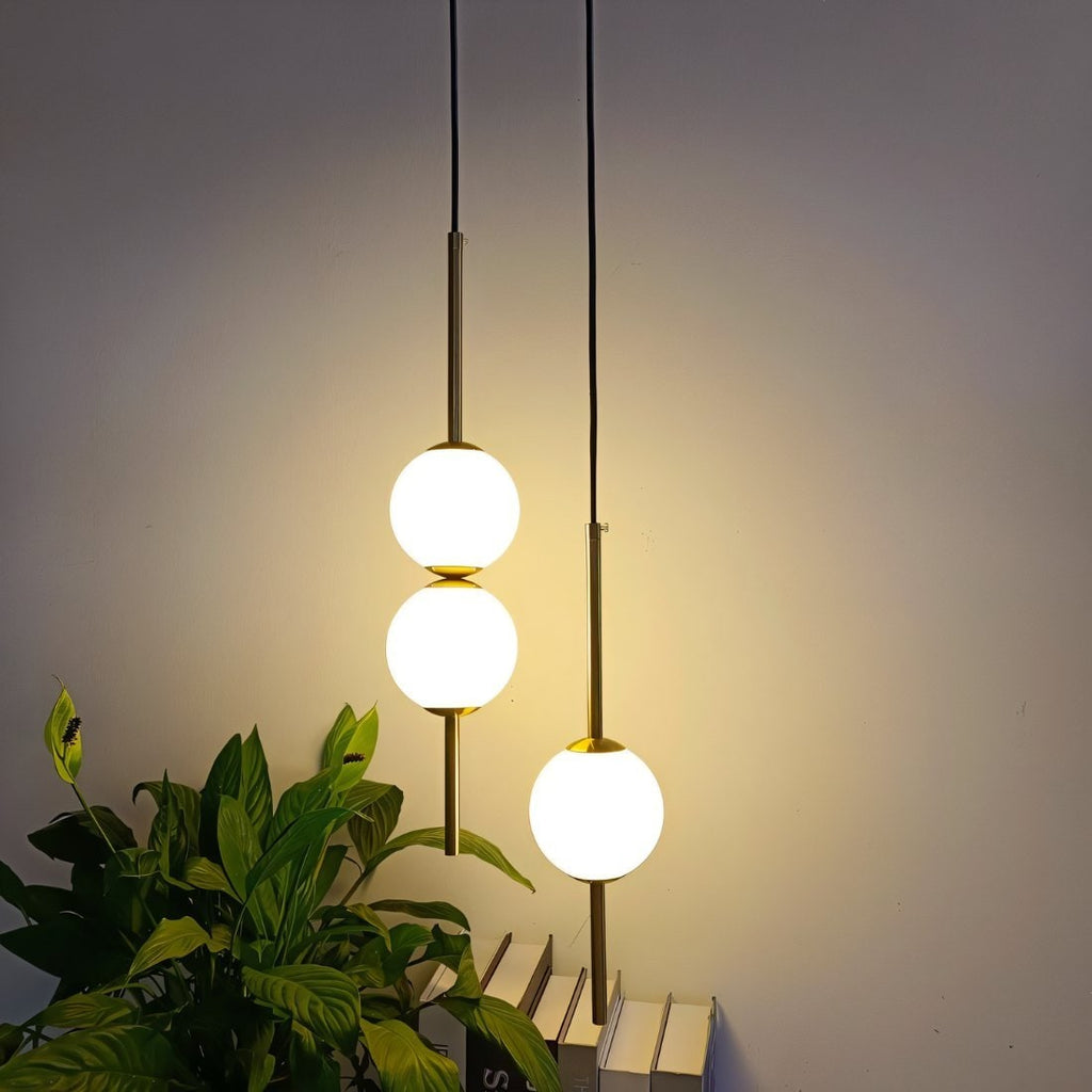 Minimalist Globe Pendant Light with Frosted Glass and Adjustable Suspension - Image 4