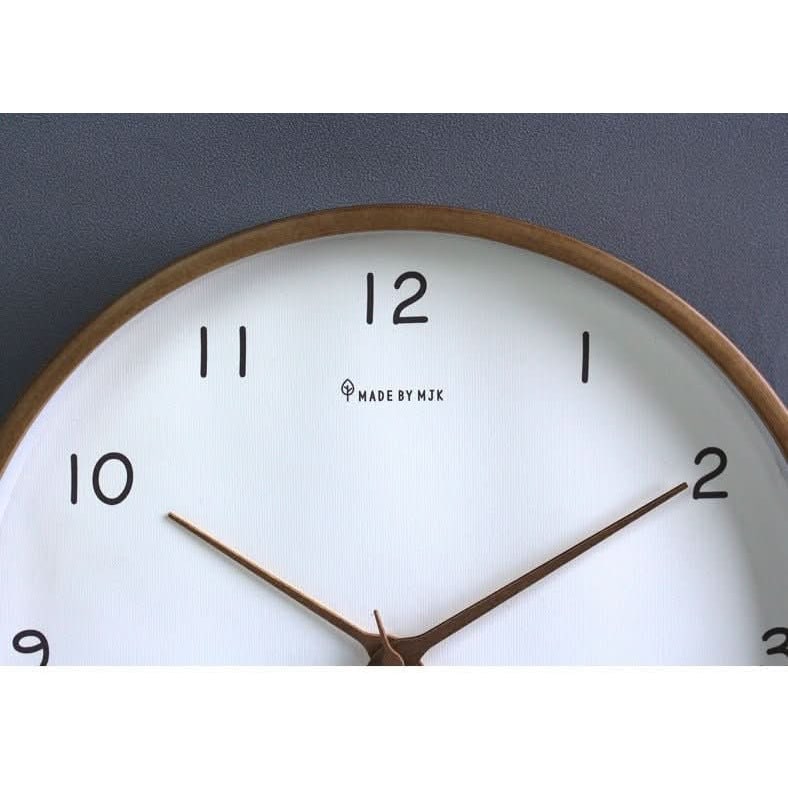 Minimalist Wooden Wall Clock Silent Round with White Dial and Arabic Numerals - Image 7