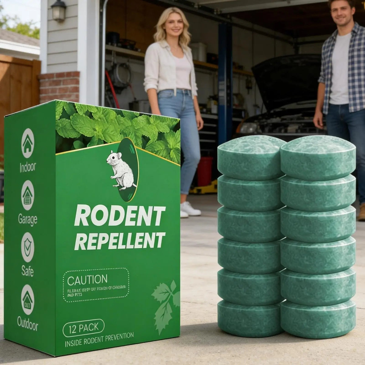 Mouse Repellent Tablets with Peppermint Oil Rodent Deterrent Pet Safe 12 Pack - Image 2