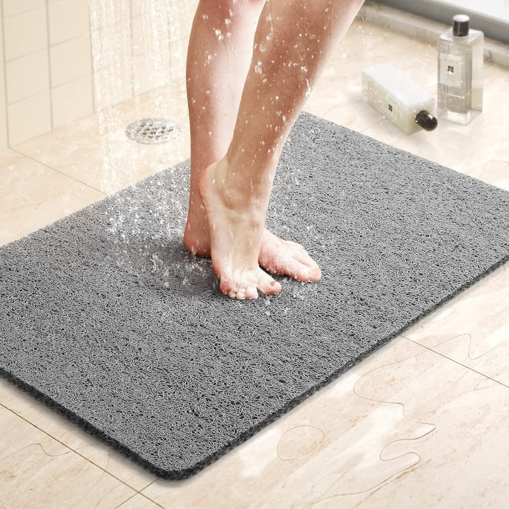 Non Slip Bath Mat with Loofah Texture and Quick Dry Drainage Backing - Image 1