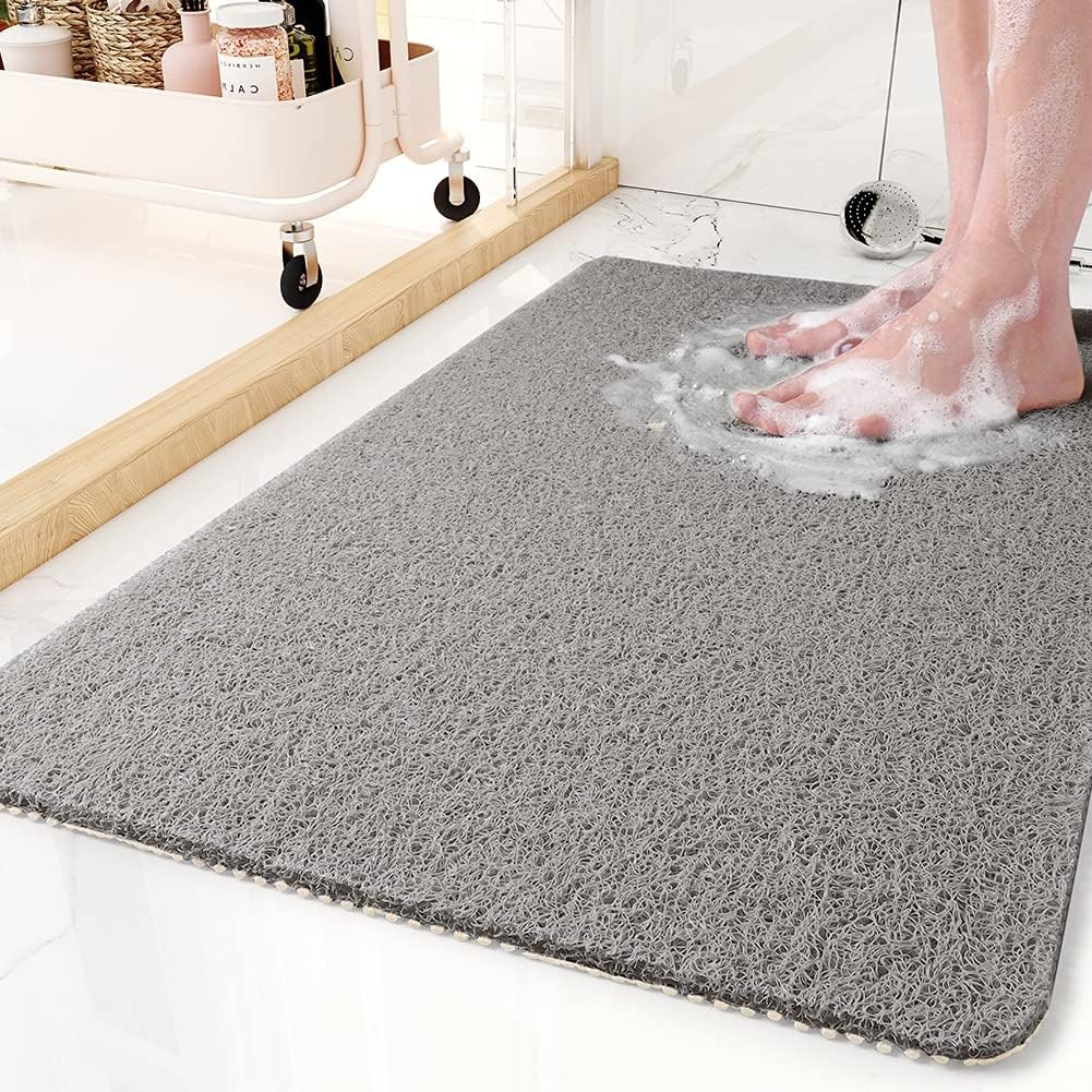 Non Slip Bath Mat with Loofah Texture and Quick Dry Drainage Backing - Image 2