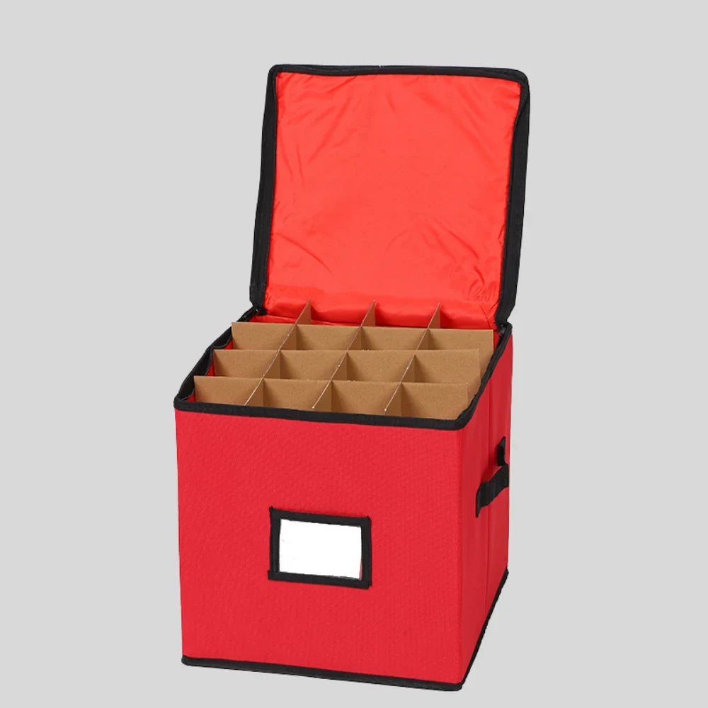 Ornament Storage Container with Adjustable Dividers Zippered Lid and Viewing Window - Image 5