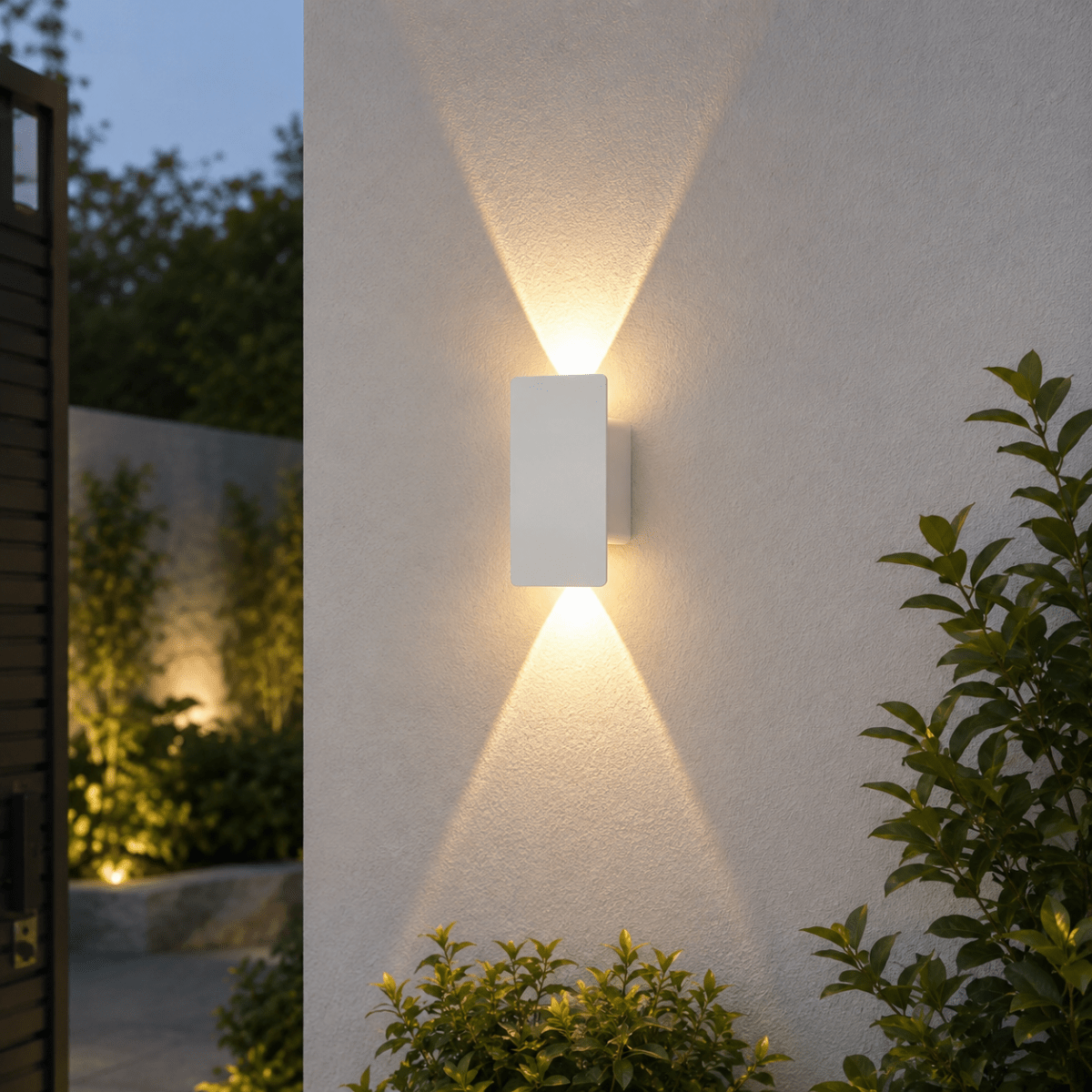 Outdoor Wall Sconce with LED Up and Down Lighting in Slim Rectangular Design - Image 2
