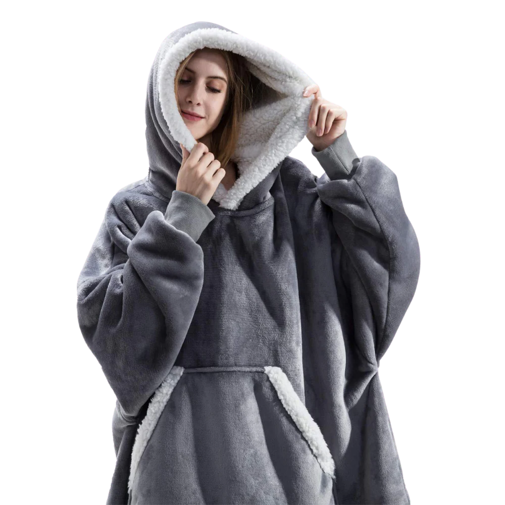 Felpa oversize con cappuccio ampio e tasca frontale