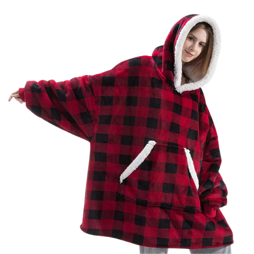 Felpa oversize con cappuccio ampio e tasca frontale