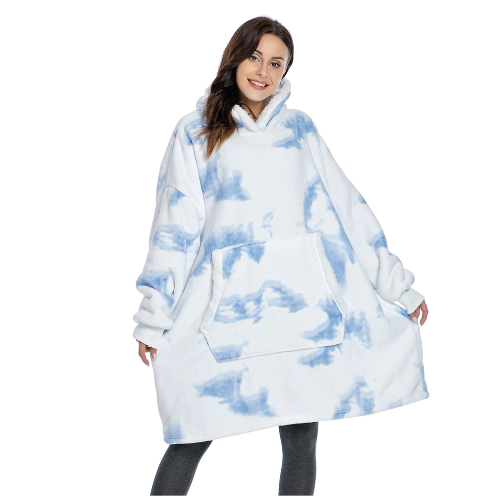 Felpa oversize con cappuccio ampio e tasca frontale
