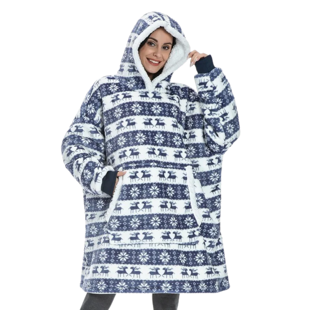 Felpa oversize con cappuccio ampio e tasca frontale