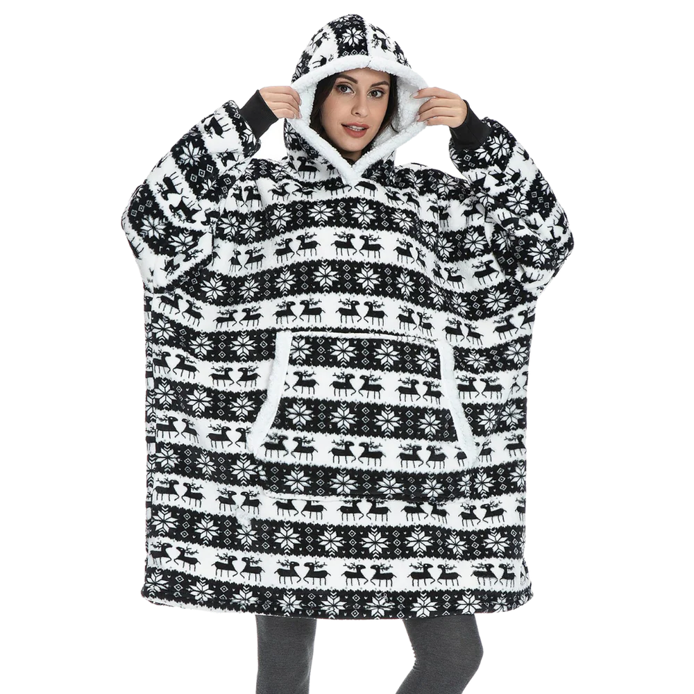 Felpa oversize con cappuccio ampio e tasca frontale