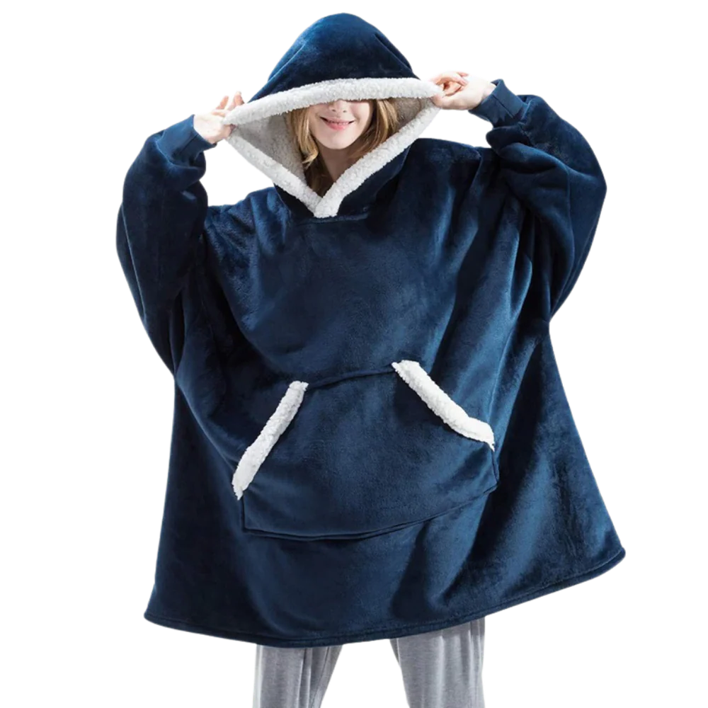 Felpa oversize con cappuccio ampio e tasca frontale