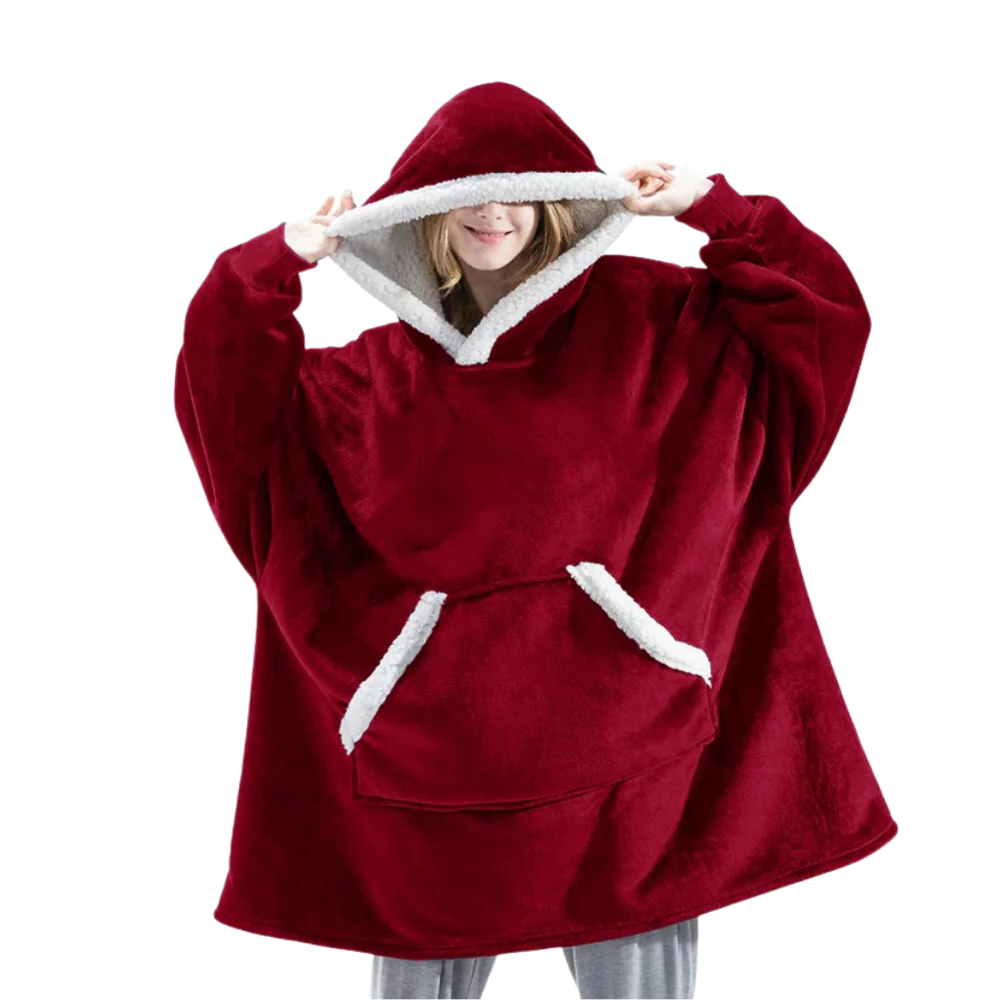 Felpa oversize con cappuccio ampio e tasca frontale