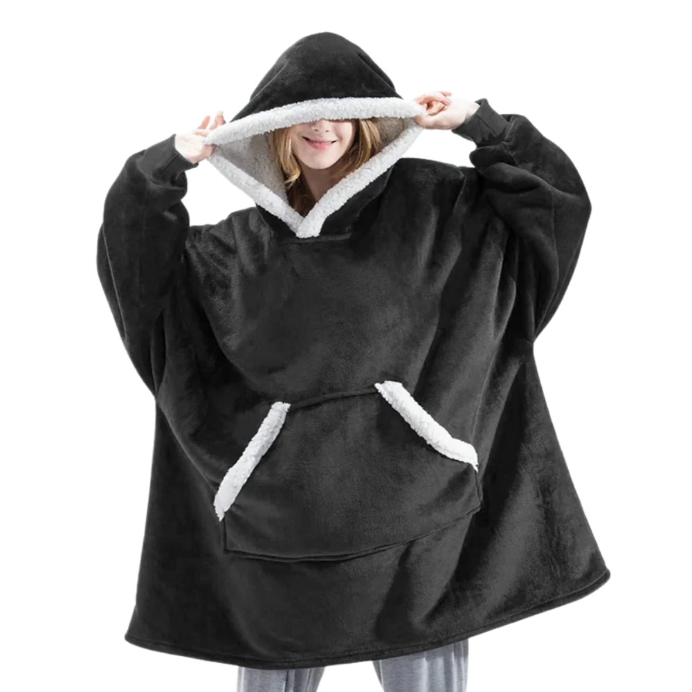 Felpa oversize con cappuccio ampio e tasca frontale