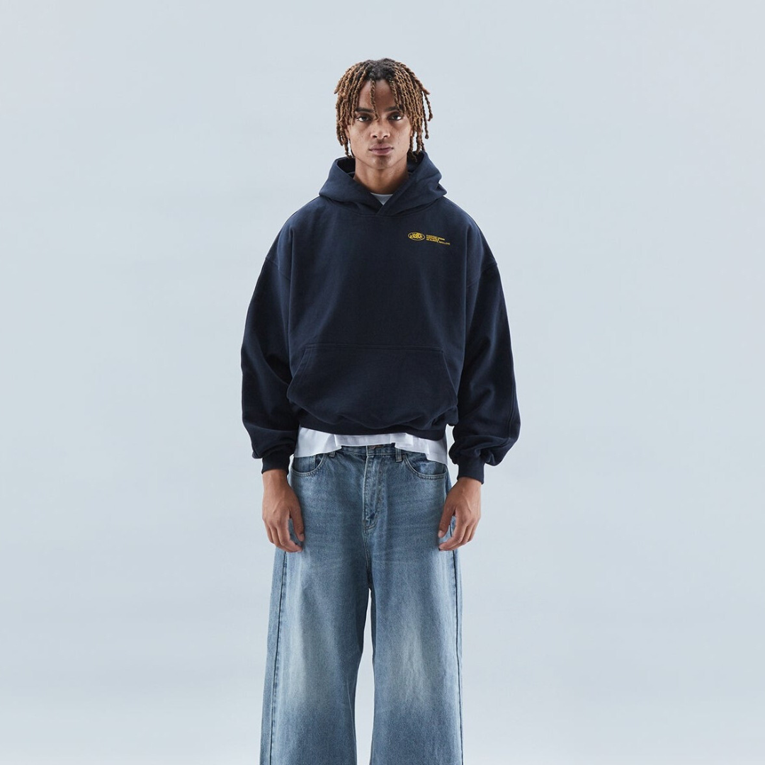 Oversized Graphic Pullover Hoodie with Dropped Shoulders and Kangaroo Pocket - Image 3