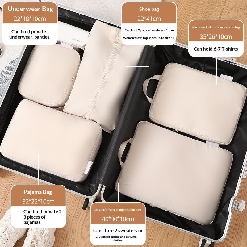 Packing Cubes for Travel with Compression Luggage Organizer Bags and Zippered Shoe Storage - Image 4