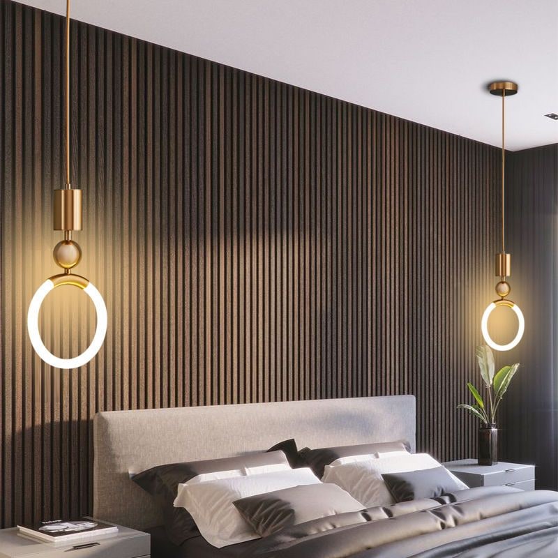 Pendant Light with Gold Plated Ring LED Design and Minimalist Geometric Form for Kitchen Living Room - Image 4