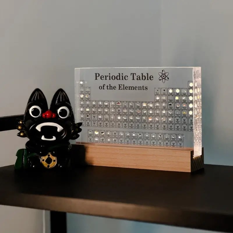 Periodic Table Display with Real Element Samples and LED Illuminated Acrylic Base - Image 16