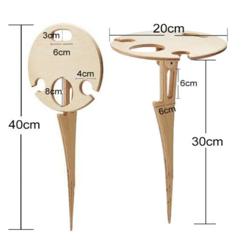 Portable Folding Picnic Wine Table with Ground Stake and Glass Holders - Image 4