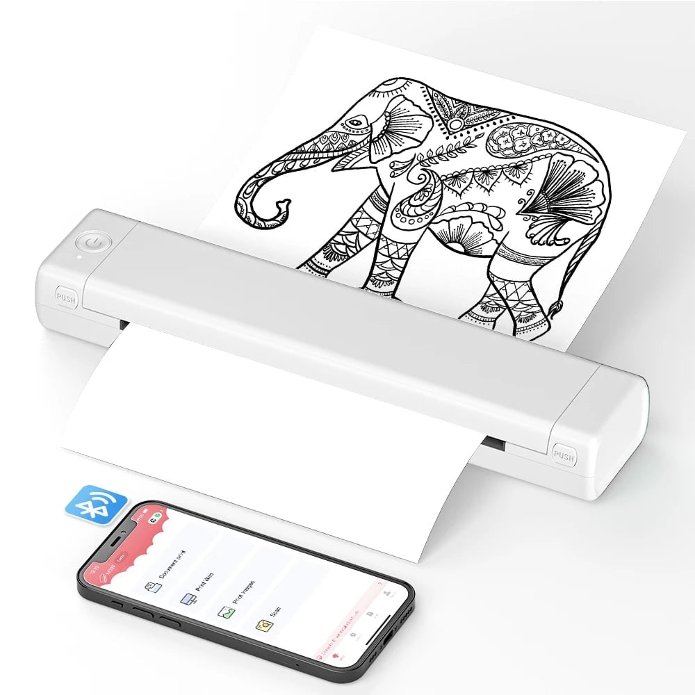 Portable Thermal Printer with Wireless Bluetooth and USB for A4 Paper Printing - Image 2