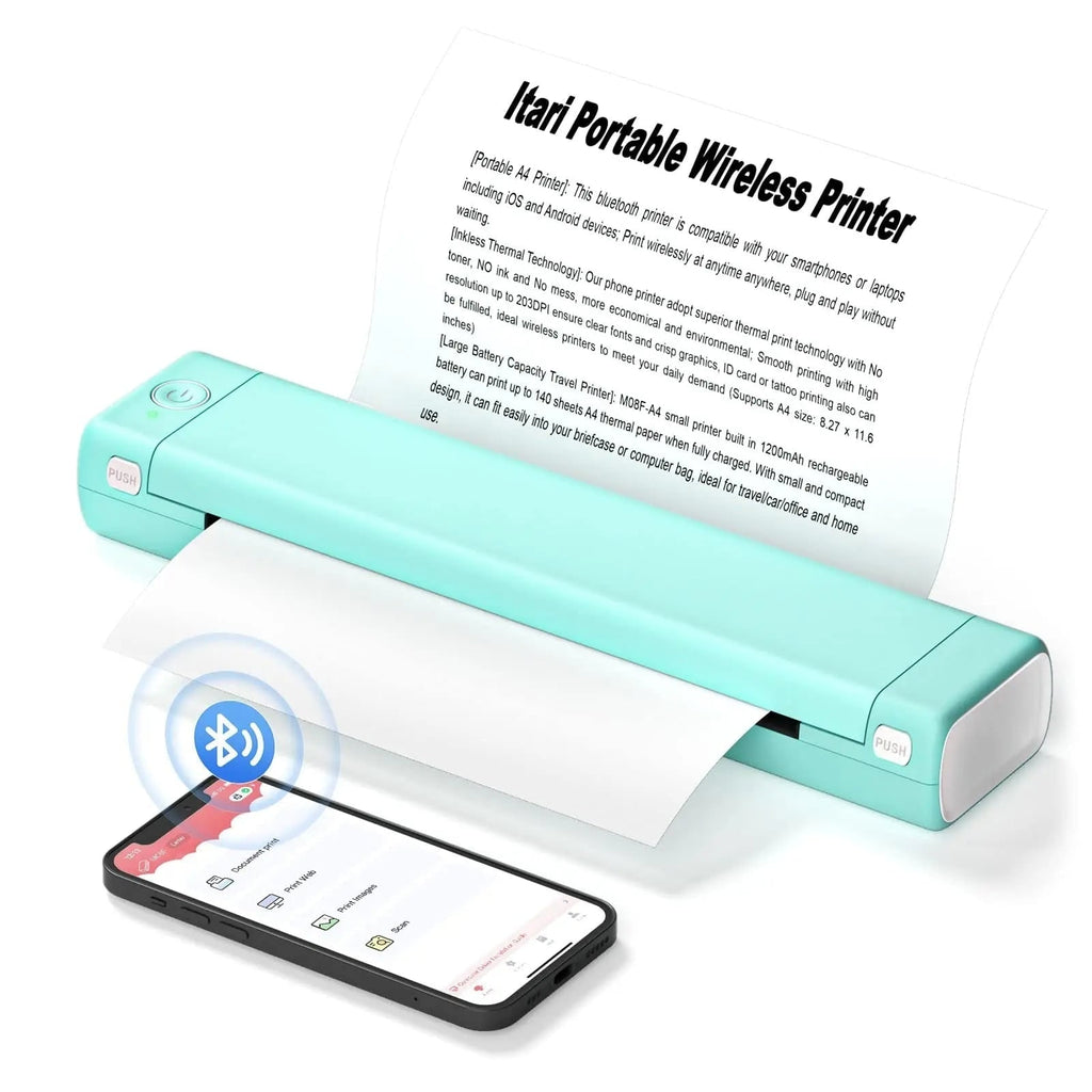 Portable Thermal Printer with Wireless Bluetooth and USB for A4 Paper Printing - Image 4