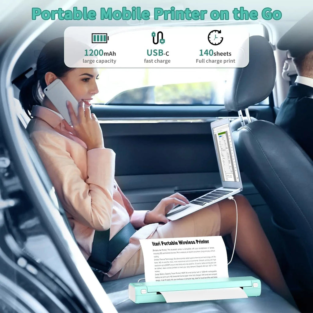 Portable Thermal Printer with Wireless Bluetooth and USB for A4 Paper Printing - Image 8
