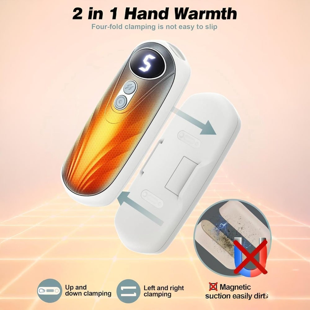 Rechargeable Hand Warmers with LED Display Five Heat Settings Set of 2 Portable Pocket Heater - Image 8