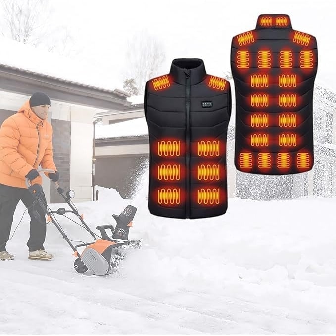 Rechargeable Heated Vest with Quilted Design and USB Battery Pack - Image 2