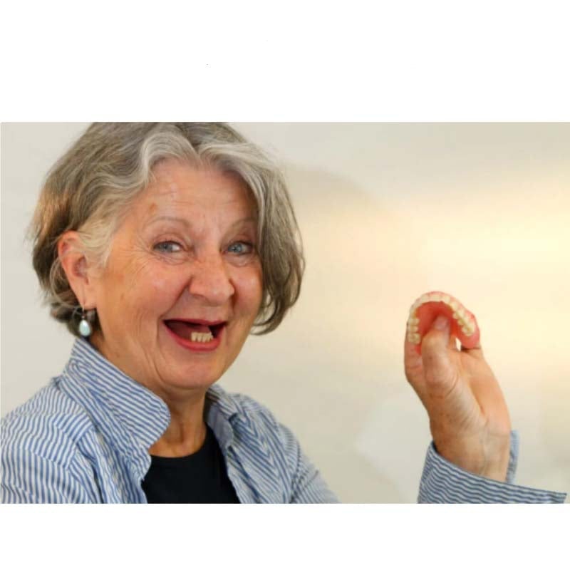 Removable Dentures with Flexible Cushion Grip and Storage Case Full Arch Temporary - Image 2