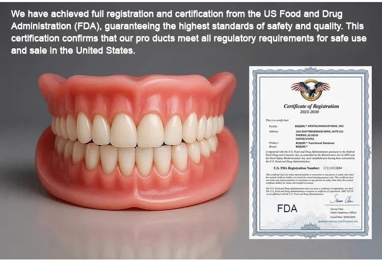 Removable Dentures with Flexible Cushion Grip and Storage Case Full Arch Temporary - Image 3