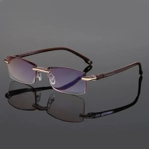 Rimless Blue Light Blocking Reading Glasses with Adjustable Nose Pads and Flexible Temples - Image 2