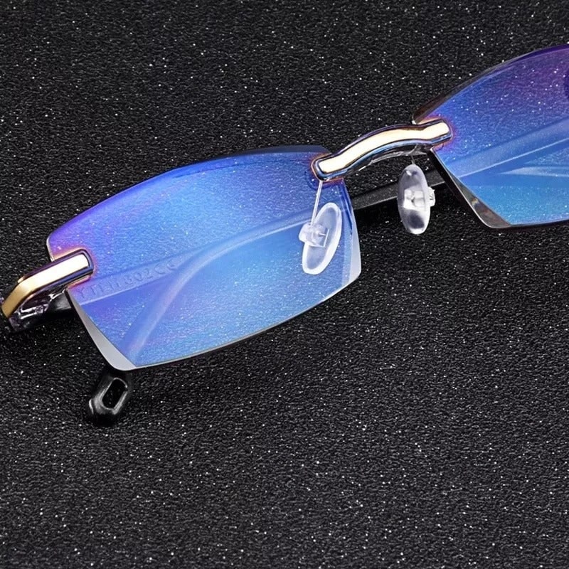 Rimless Blue Light Blocking Reading Glasses with Adjustable Nose Pads and Flexible Temples - Image 5