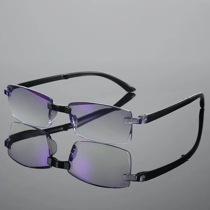 Rimless Blue Light Blocking Reading Glasses with Adjustable Nose Pads and Flexible Temples - Image 7