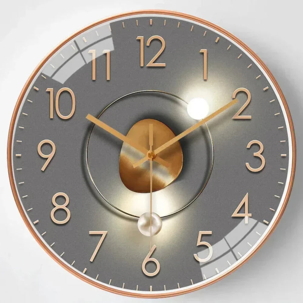 Silent Wall Clock with Minimalist Analog Face and Glossy Glass Cover - Image 11