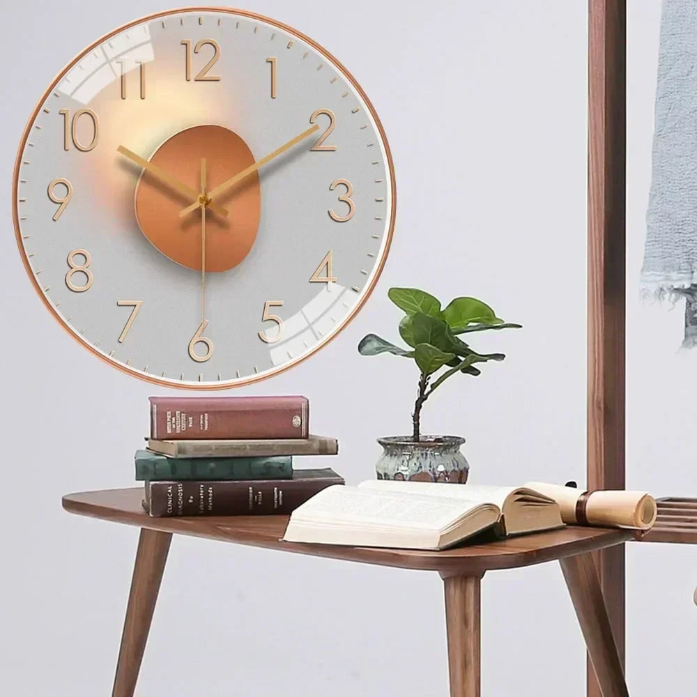 Silent Wall Clock with Minimalist Analog Face and Glossy Glass Cover - Image 3