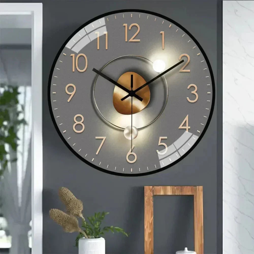 Silent Wall Clock with Minimalist Analog Face and Glossy Glass Cover - Image 4
