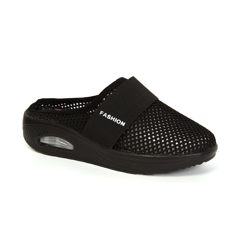 Slip-On Sneakers with Air Cushion Mesh Upper and Backless Mule Design - Image 10