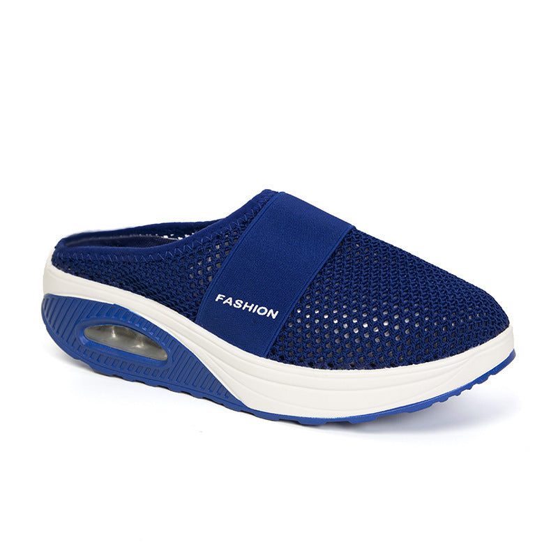 Slip-On Sneakers with Air Cushion Mesh Upper and Backless Mule Design - Image 11