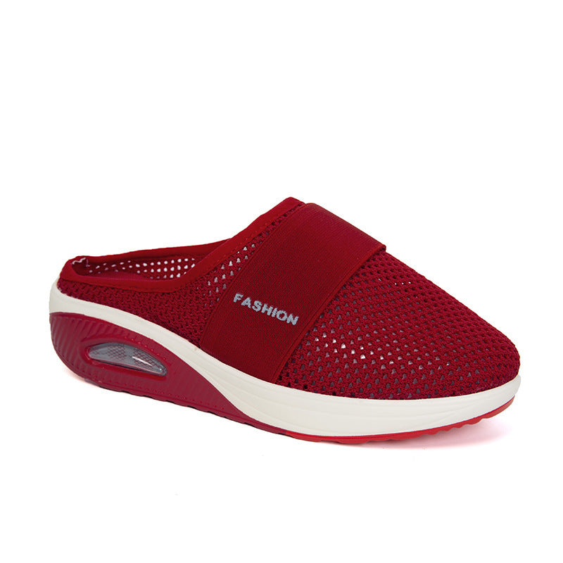 Slip-On Sneakers with Air Cushion Mesh Upper and Backless Mule Design - Image 13