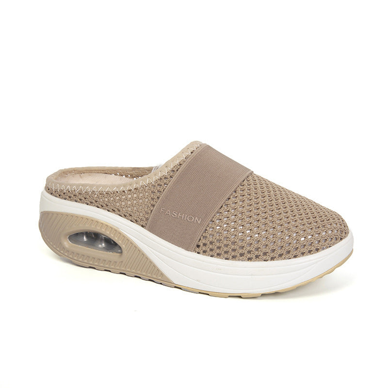 Slip-On Sneakers with Air Cushion Mesh Upper and Backless Mule Design - Image 14